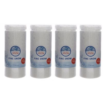4x Kerst thema fijne nep sneeuw in pot 50 gram