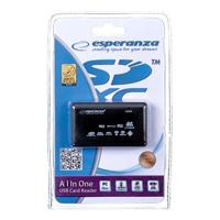 Esperanza EA117 geheugenkaartlezer Zwart USB 2.0
