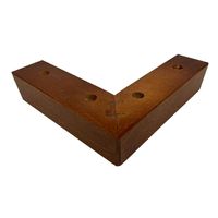 Bruine houten hoekpoot 4,5 cm - thumbnail
