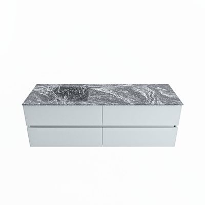 MONDIAZ VICA-DLUX 150cm badmeubel onderkast Clay 4 lades. Inbouw wastafel CLOUD links zonder kraangat, kleur Lava.