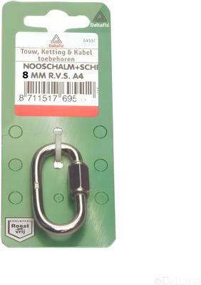 Noodschalm schr 8mm rvs - Deltafix