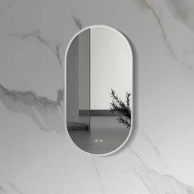Badkamerspiegel Aloni 100x50 cm | Ovaal | Directe verlichting | Touch button | Met spiegelverwarming | Rvs frame