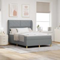 Boxspringbed met Matras Donkergrijs 90x190 cm Lichtgrijs