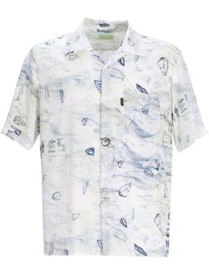 Aries Overhemd met abstracte print - Wit