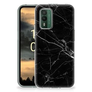 Nokia XR21 TPU Siliconen Hoesje Marmer Zwart - Origineel Cadeau Vader