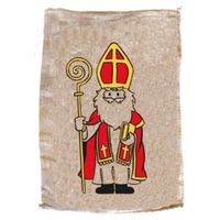 Pakket van 6x stuks jute Sinterklaas cadeau zakken klein 35 x 50 cm