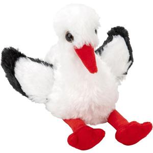 Nature Planet Pluche Ooievaar - knuffel vogel - 13 cm - zachte pluche - vogel knuffels