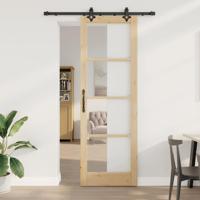 Schuifdeur met hardware set 78x232 cm massief grenenhout