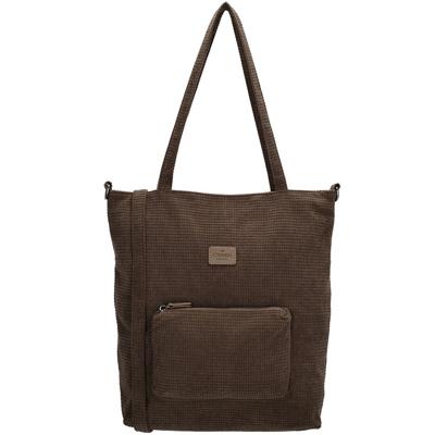 Charm London Corduroy Shopper/Schoudertas Valley Donker Bruin