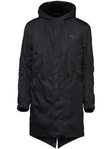 Prada parka Re-Nylon à capuche - Noir