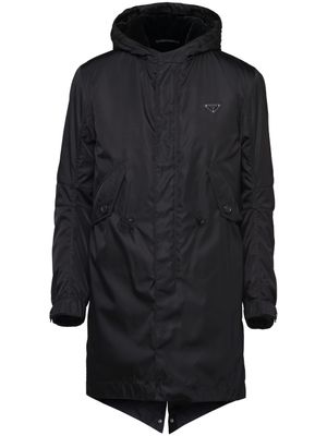 Prada parka Re-Nylon à capuche - Noir