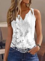 Casual Printing Floral Tank Top - thumbnail