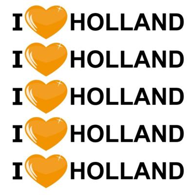 Sticker - 5x - I love Holland - 19 x 4 cm - Nederland - landenthema