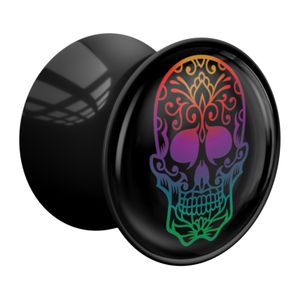 Double Flared Plug met Magic Skull Design Acryl Tunnels & Plugs