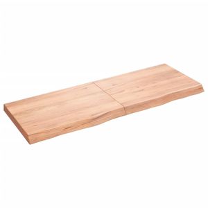 vidaXL Tafelblad 140x50x(2-6)cm behandeld massief eikenhout lichtbruin