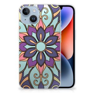 Apple iPhone 14 TPU Case Purple Flower