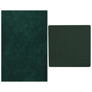 MSV Douche anti-slip mat en droogloop mat - Napoli badkamer set - rubber/polyester - donkergroen