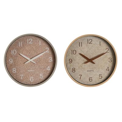 Muurklok Home ESPRIT Bruin Natuurlijk PVC Hout 30 x 4,7 x 30 cm (2 Stuks)