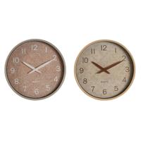 Muurklok Home ESPRIT Bruin Natuurlijk PVC Hout 30 x 4,7 x 30 cm (2 Stuks)