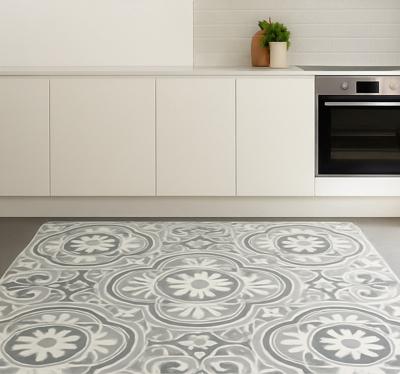 Grijs medaillon vinyl vloerkleed keuken