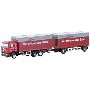 Minis by Lemke LC4608 N Vrachtwagen MAN F90, 3-assige kofferhangertrein Rail Cargo Austria (ÖBB)