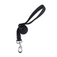Nobleza Hondenriem zwart met gevoerd handvat - Reflecterend - Lengte 120 cm - Breedte 2 cm
