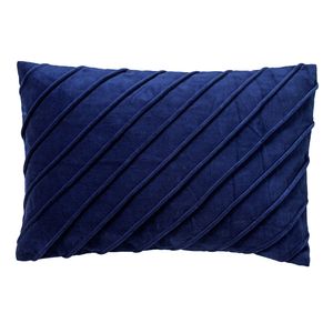 Dutch Decor - PACO - Kussenhoes velvet 40x60 cm Insignia Blue - donkerblauw