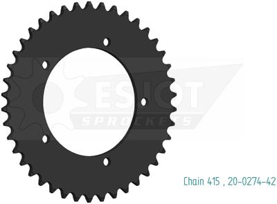 ESJOT achtertandwiel "0274" chain wheel 415 42z steel black