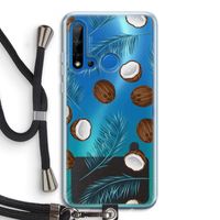 Kokosnoot roze: Huawei P20 Lite (2019) Transparant Hoesje met koord