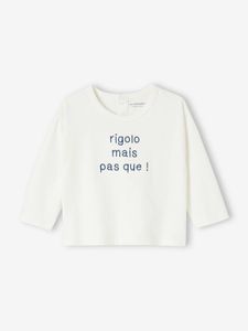 Personaliseerbaar T-shirt baby van biologish katoen ecru