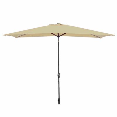 Marbueno Parasol Staal 8 Spaken 200x300 cm Polyester Bruin Tuin, Zwembad, Terras