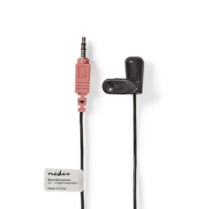 Nedis MICCJ100BK dasspeld microfoon mini-jack 3.5 mm met clip