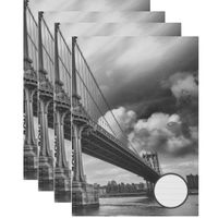 4x Luxe schrift A5 formaat harde kaft grijs met brug en wolken