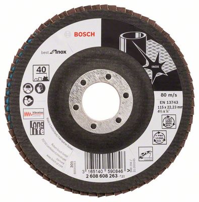 Bosch Accessoires 1 Lamellenschijf 115 X581, Best for Inox haaks, 40 - 2608608263