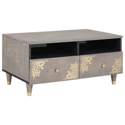 Salontafel met lade Grijs 80 x 54 x 40 cm massief mangohout