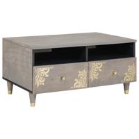 Salontafel met lade Grijs 80 x 54 x 40 cm massief mangohout - thumbnail