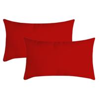 Stof Textile sierkussen Nelson - 2x - rood - 30 x 50 cm - bank kussens - polyester