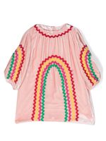 Stella McCartney Kids robe Rainbow Ribbon en velours - Rose - thumbnail