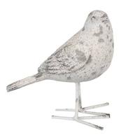 Clayre & Eef Beeld Vogel 14 cm Grijs Polyresin