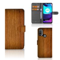 Motorola Moto E20 | E30 | E40 | Book Style Case | Donker Hout