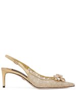 Dolce & Gabbana crystal lace slingback pumps - Tons neutres - thumbnail