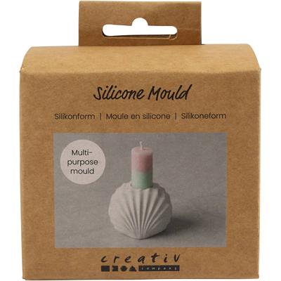 Creativ Company Siliconen vormen, schelpen kandelaar, h: 5,5 cm, l: 6,8 cm, b: 5,5 cm, 1 stuk