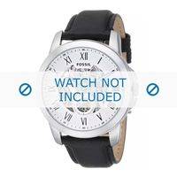 Horlogeband Fossil ME3053 Leder Zwart 22mm