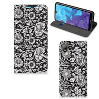 Huawei Y5 (2019) Smart Cover Black Flowers