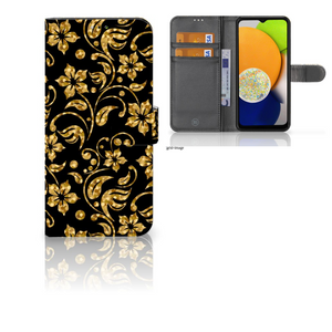 Samsung Galaxy A03 Hoesje Gouden Bloemen