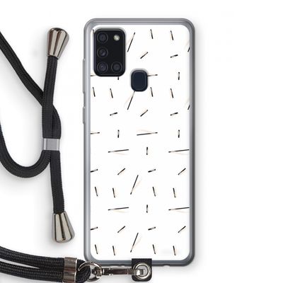 Hipster stripes: Samsung Galaxy A21s Transparant Hoesje met koord