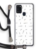 Hipster stripes: Samsung Galaxy A21s Transparant Hoesje met koord