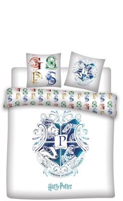 Harry Potter Dekbedovertrek - Hogwarts wit Polyester