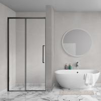 Aqua Vista Lokla Linea nisdeur - 120x200cm - incl. montageset - zwart mat R-BE-LC120-SCX