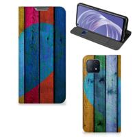 OPPO A73 5G Book | Wallet Case | Wood Heart - Cadeau voor je Vriend